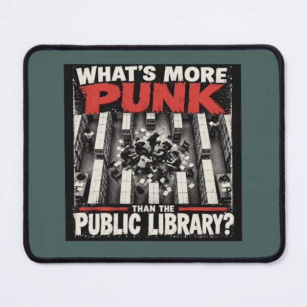 Item preview, Punk Librarian Public Library Mosh Pit designed and sold by POD DYNASTY | Original Print On Demand T-Shirt Graphics.