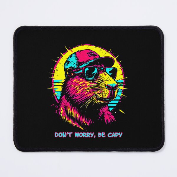 Item preview, Retro Neon Capybara Dont Worry Be Capy designed and sold by AurossaDesign.