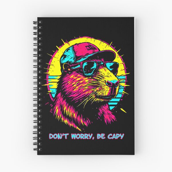 Item preview, Retro Neon Capybara Dont Worry Be Capy designed and sold by AurossaDesign.