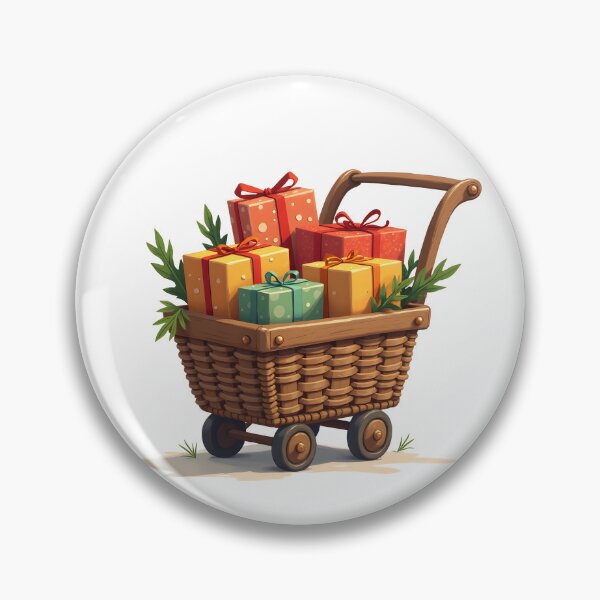 Item preview, Whimsical Christmas Post Office – Wicker Parcel Trolly designed and sold by ArtemisEutopia.