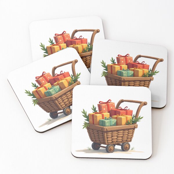 Item preview, Whimsical Christmas Post Office – Wicker Parcel Trolly designed and sold by ArtemisEutopia.