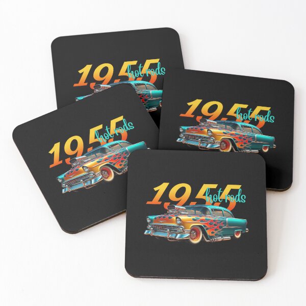Item preview, VINTAGE 1955 HOT ROD, FLAMES, AMERICAN CLASSIC CARS, 1950s designed and sold by classic car craze.