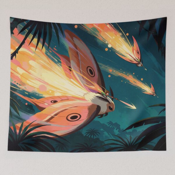 Item preview, Tiny Sprite Riding Moth in Forest Light (V5) designed and sold by SabaMirzique.