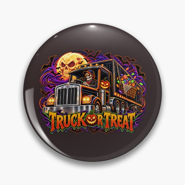 Item preview, Truck Or Treat - Halloween Skeleton Driver Semi Truck Candy Art designed and sold by NomadForge.