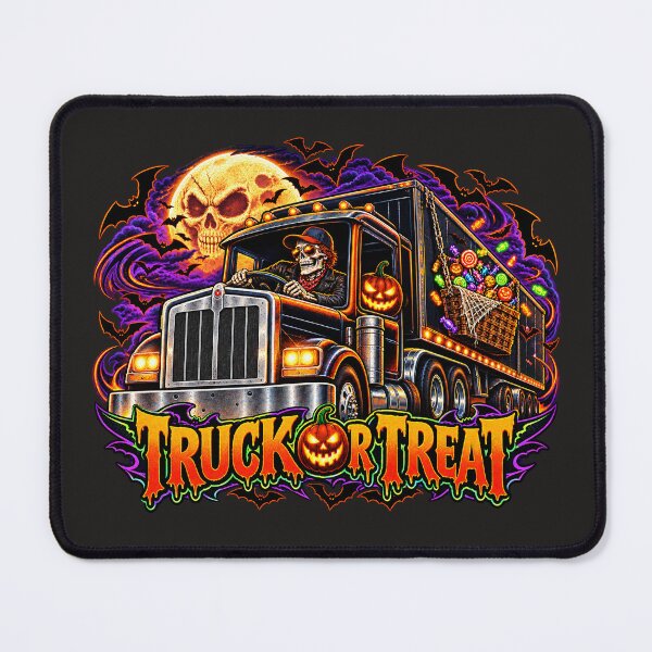 Item preview, Truck Or Treat - Halloween Skeleton Driver Semi Truck Candy Art designed and sold by NomadForge.