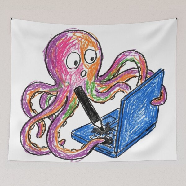Item preview, Crayon Octopus Laptop designed and sold by Octo-Merch.