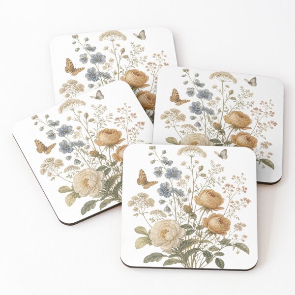 Item preview, Vintage Cottagecore Floral Bouquet with Butterflies designed and sold by VaneDesings.