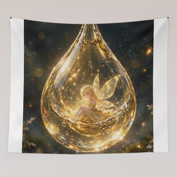 Item preview, Dewdrop Fairy Princess - Whimsical Golden Fairy Light Fantasy Art designed and sold by Sourcestores1.