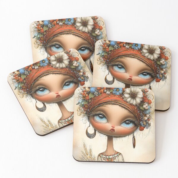 Item preview, Whimsical Girl with Floral Crown and Wheat designed and sold by Artessie.