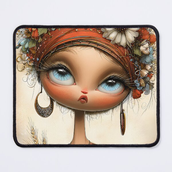 Item preview, Whimsical Girl with Floral Crown and Wheat designed and sold by Artessie.
