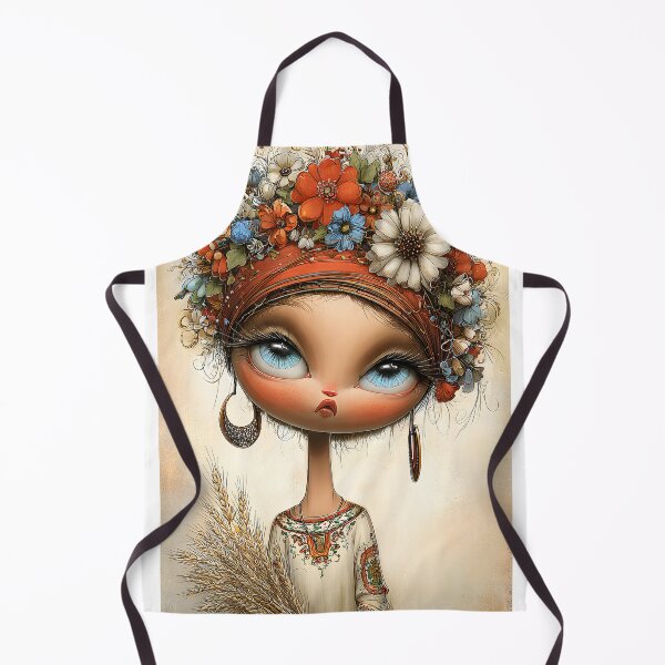 Item preview, Whimsical Girl with Floral Crown and Wheat designed and sold by Artessie.