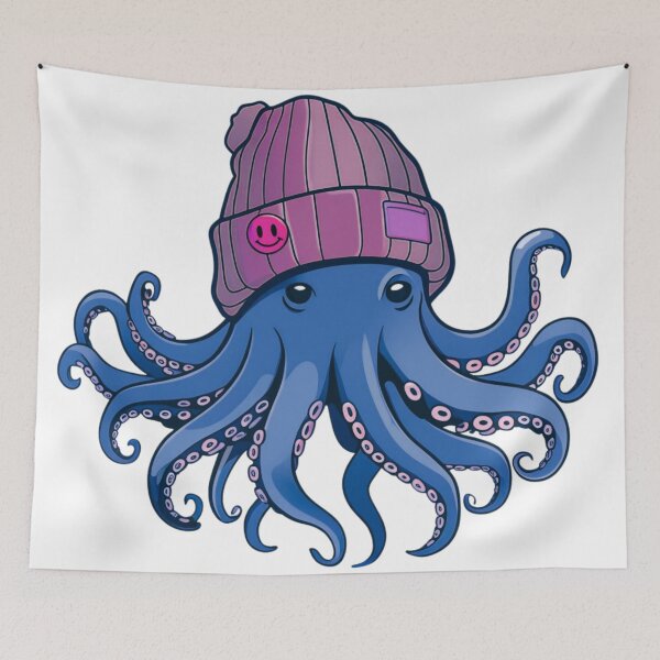 Item preview, Blue Beanie Octopus designed and sold by Octo-Merch.