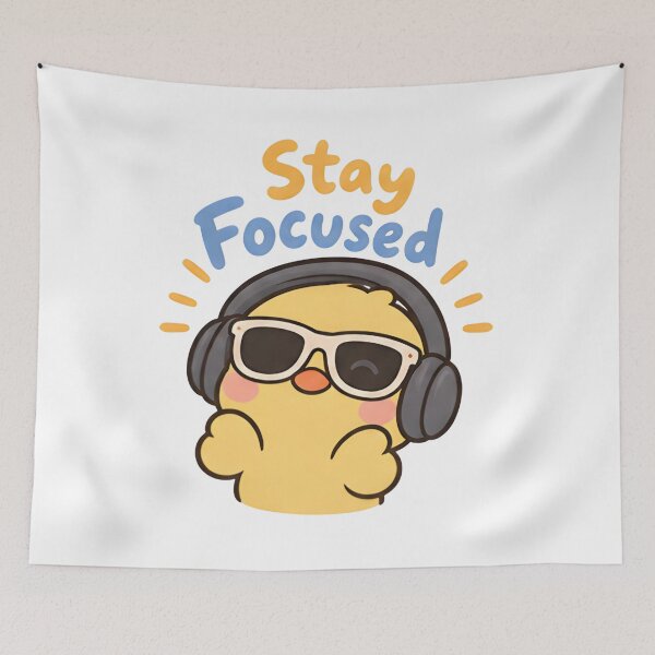 Item preview, Stay Focused Cool Duck - Cute Headphones Meme designed and sold by Duck lovers.