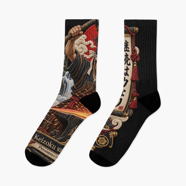 Item preview, Japanese Persistence Proverb Art – Keizoku wa Chikara Nari Swordsmith Embroidery designed and sold by Emoji Emblems.