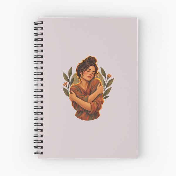 Item preview, Warm Self-Hugging Woman with Botanical Leaves designed and sold by hattie's.
