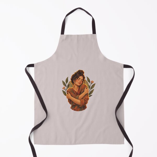 Item preview, Warm Self-Hugging Woman with Botanical Leaves designed and sold by hattie's.