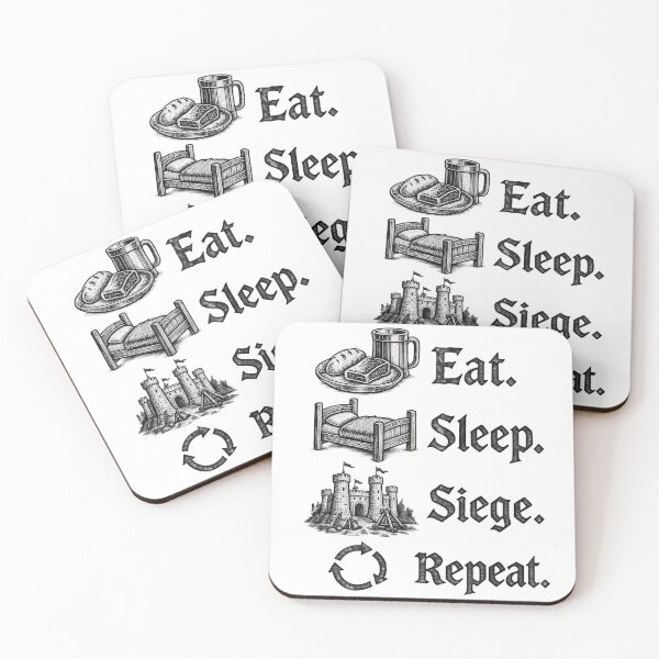Item preview, Eat. Sleep. Siege. Repeat designed and sold by Medieval Shirts.