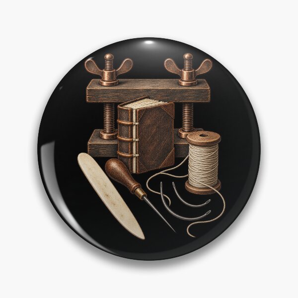 Item preview, Traditional Bookbinding Tools – Vintage Book Arts Illustration designed and sold by Georain.