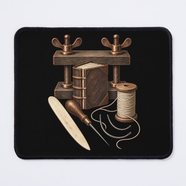 Item preview, Traditional Bookbinding Tools – Vintage Book Arts Illustration designed and sold by Georain.