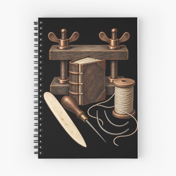 Item preview, Traditional Bookbinding Tools – Vintage Book Arts Illustration designed and sold by Georain.