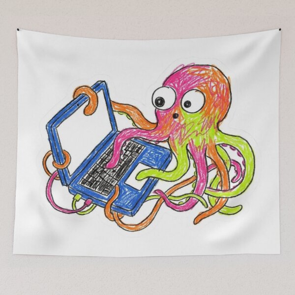 Item preview, Neon Tech Octopus designed and sold by Octo-Merch.