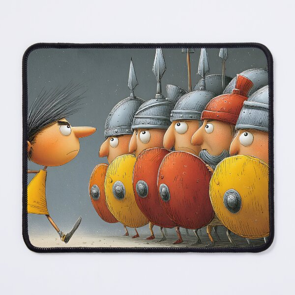 Item preview, Brave Child Confronts Armored Soldiers Illustration designed and sold by Artessie.