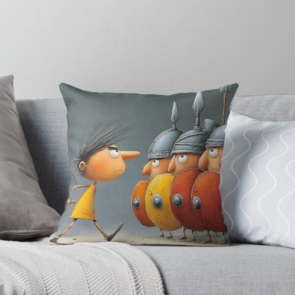 Item preview, Brave Child Confronts Armored Soldiers Illustration designed and sold by Artessie.