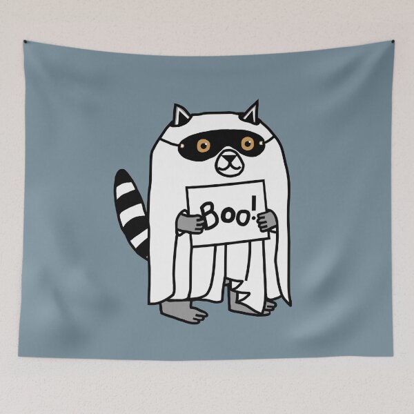Item preview, Funny Halloween Ghost Raccoon designed and sold by ellenhenry.
