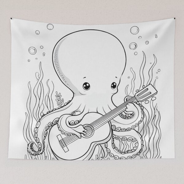 Item preview, Acoustic Octopus Guitar designed and sold by Octo-Merch.