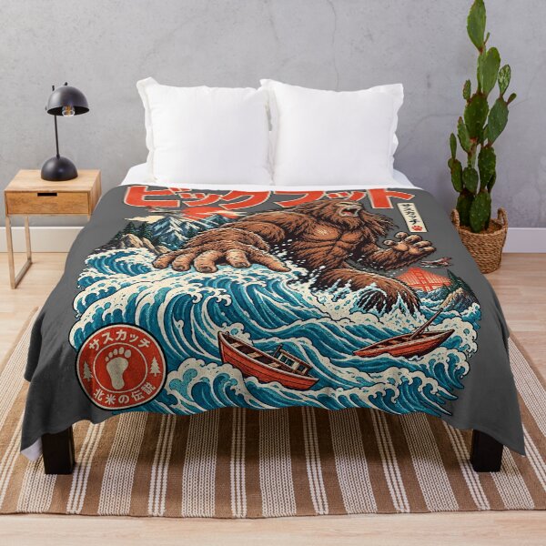 Item preview, Bigfoot Tsunami – Retro Japanese Sasquatch Adventure designed and sold by ElizBurkes.