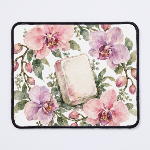 Item preview, Orchid Wreath Mahjong Tile Watercolor Illustration designed and sold by ANITYSTORES.