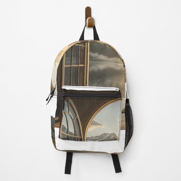 Item preview, Serene Sunrise Over Mountain Lake - Open Window Arch View designed and sold by PrintWavePro.