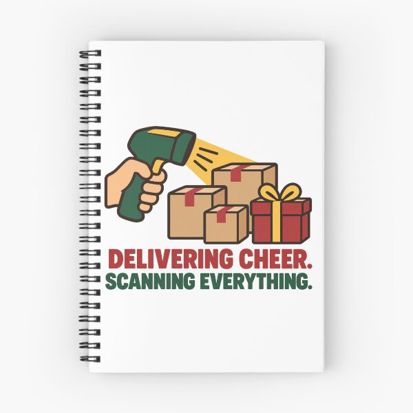 Item preview, Delivering Cheer Scanning Everything Delivery Worker designed and sold by DreamLayerStudio.