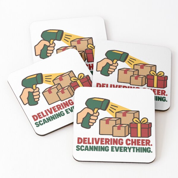 Item preview, Delivering Cheer Scanning Everything Delivery Worker designed and sold by DreamLayerStudio.
