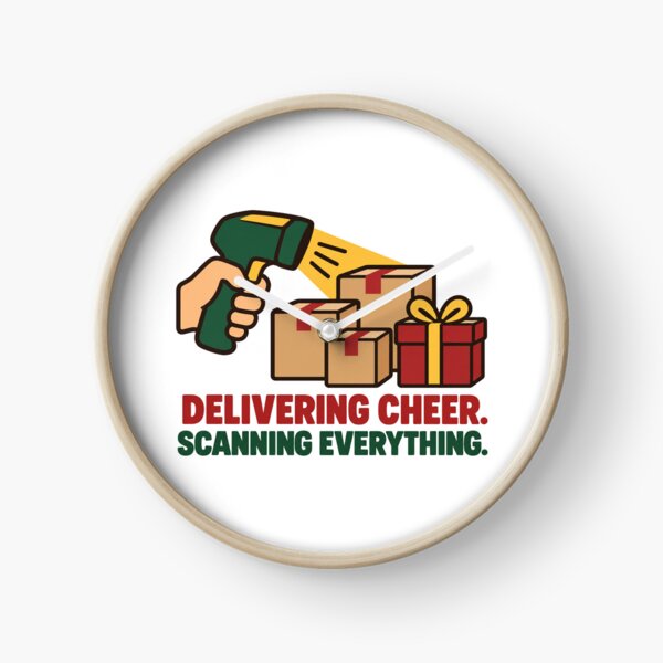 Item preview, Delivering Cheer Scanning Everything Delivery Worker designed and sold by DreamLayerStudio.