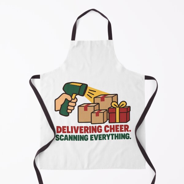 Item preview, Delivering Cheer Scanning Everything Delivery Worker designed and sold by DreamLayerStudio.