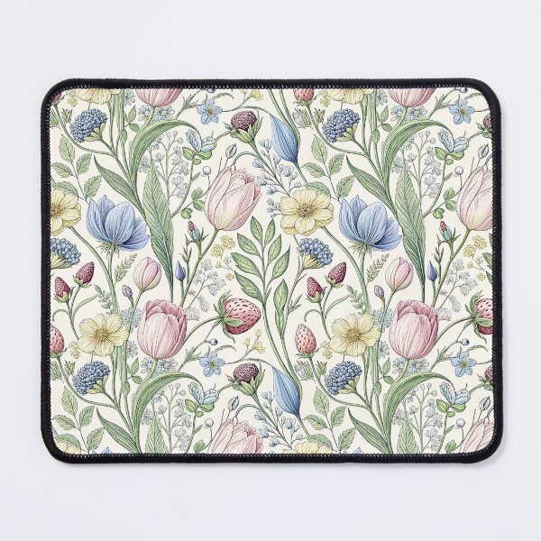 Item preview, Pastel Tulip Strawberry Botanical Pattern designed and sold by Storybook Botanica.