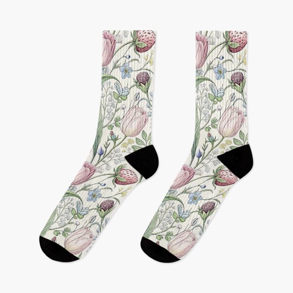 Item preview, Pastel Tulip Strawberry Botanical Pattern designed and sold by Storybook Botanica.