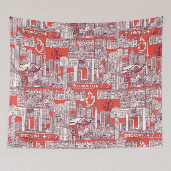 Item preview, Toronto toile claret red designed and sold by scrummy.