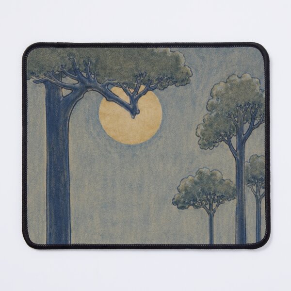Item preview, Serene moonlit forest landscape with tall trees and lake designed and sold by Rue Design Company.