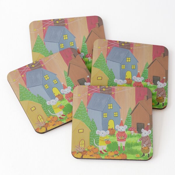 Item preview, Pumpkin Patch Mice , Cute Autumn Village Art designed and sold by Mohita Garg.