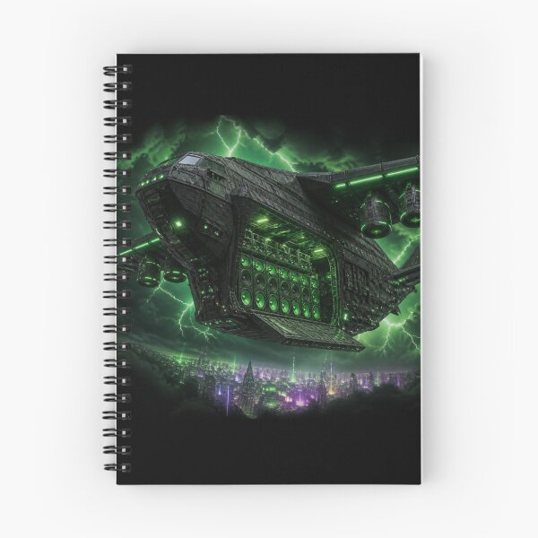 Item preview, Cyberpunk Cargo Transport Dropship - Neon Green Rave Carrier designed and sold by LazyDayzCo.