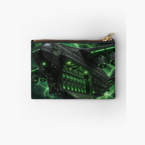 Item preview, Cyberpunk Cargo Transport Dropship - Neon Green Rave Carrier designed and sold by LazyDayzCo.