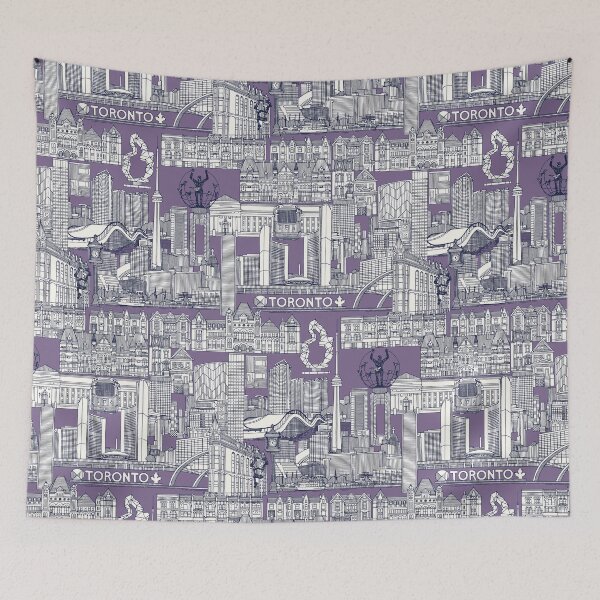 Artikelvorschau, Toronto Toile Marineblau Violett entworfen und verkauft von scrummy.