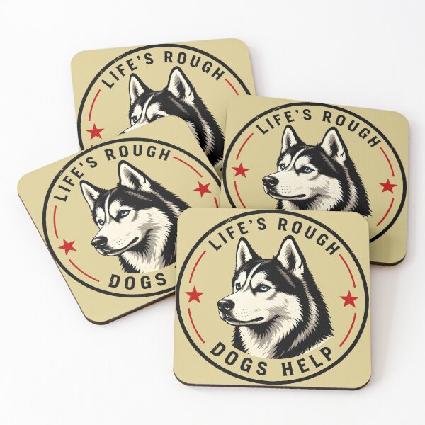 Item preview, Life's Rough Dogs Help Husky Illustration designed and sold by MagicTheDog.