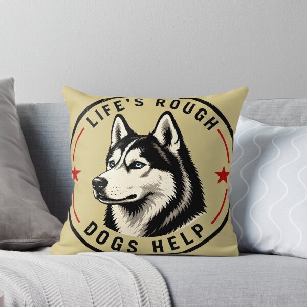 Item preview, Life's Rough Dogs Help Husky Illustration designed and sold by MagicTheDog.