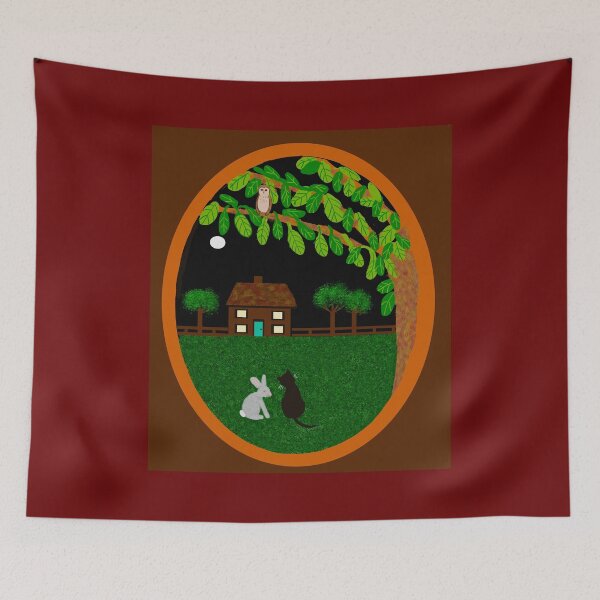 Item preview, Nighttime Garden with Animals designed and sold by Elaine M Hayward .