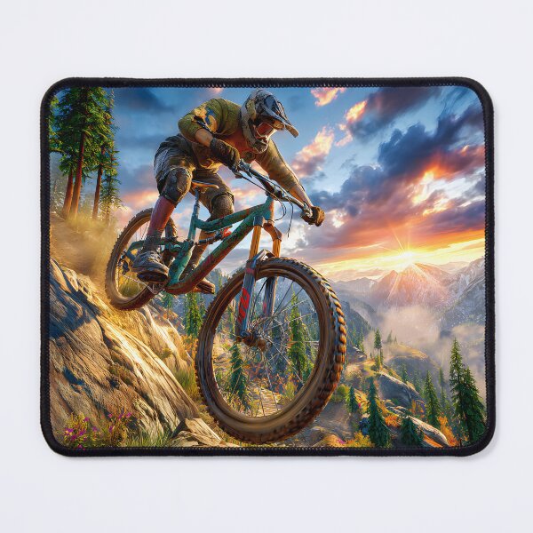 Item preview, Breathtaking Mountain Biker at Sunset Adventure designed and sold by Artessie.