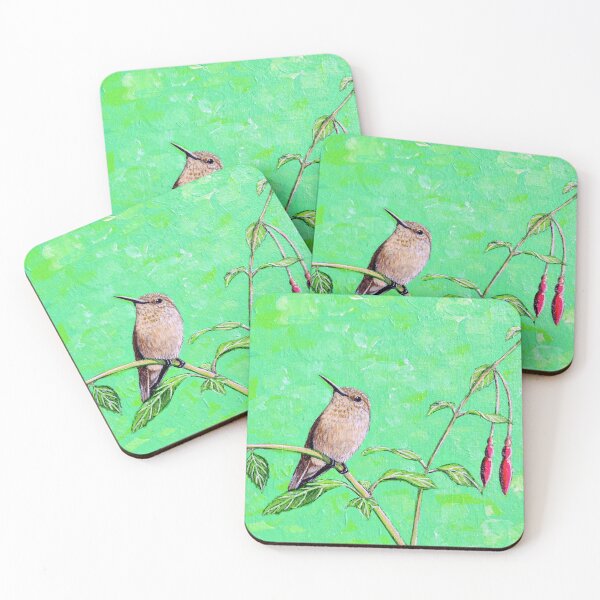 Item preview, Hummingbird Resting on a Fuchsia Painting designed and sold by Art by Kirsten Sneath.
