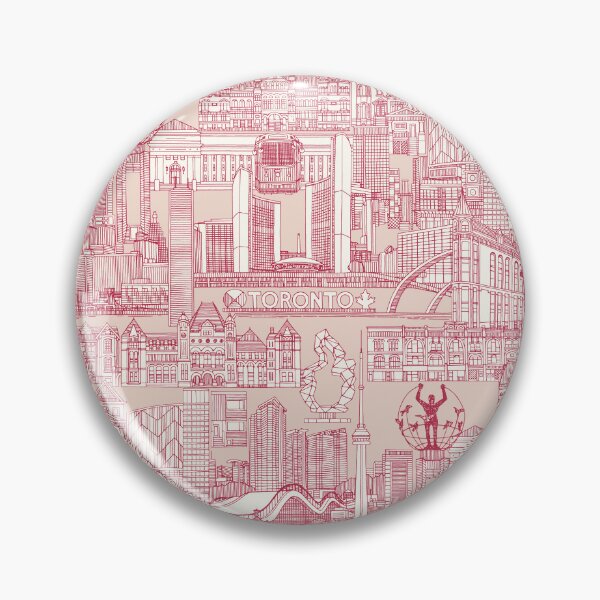 Item preview, Toronto toile viva magenta peach dust designed and sold by scrummy.